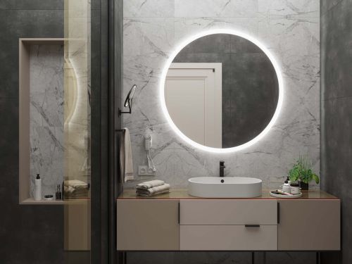 Okroglo ogledalo za kopalnico z ogrevanjem C1