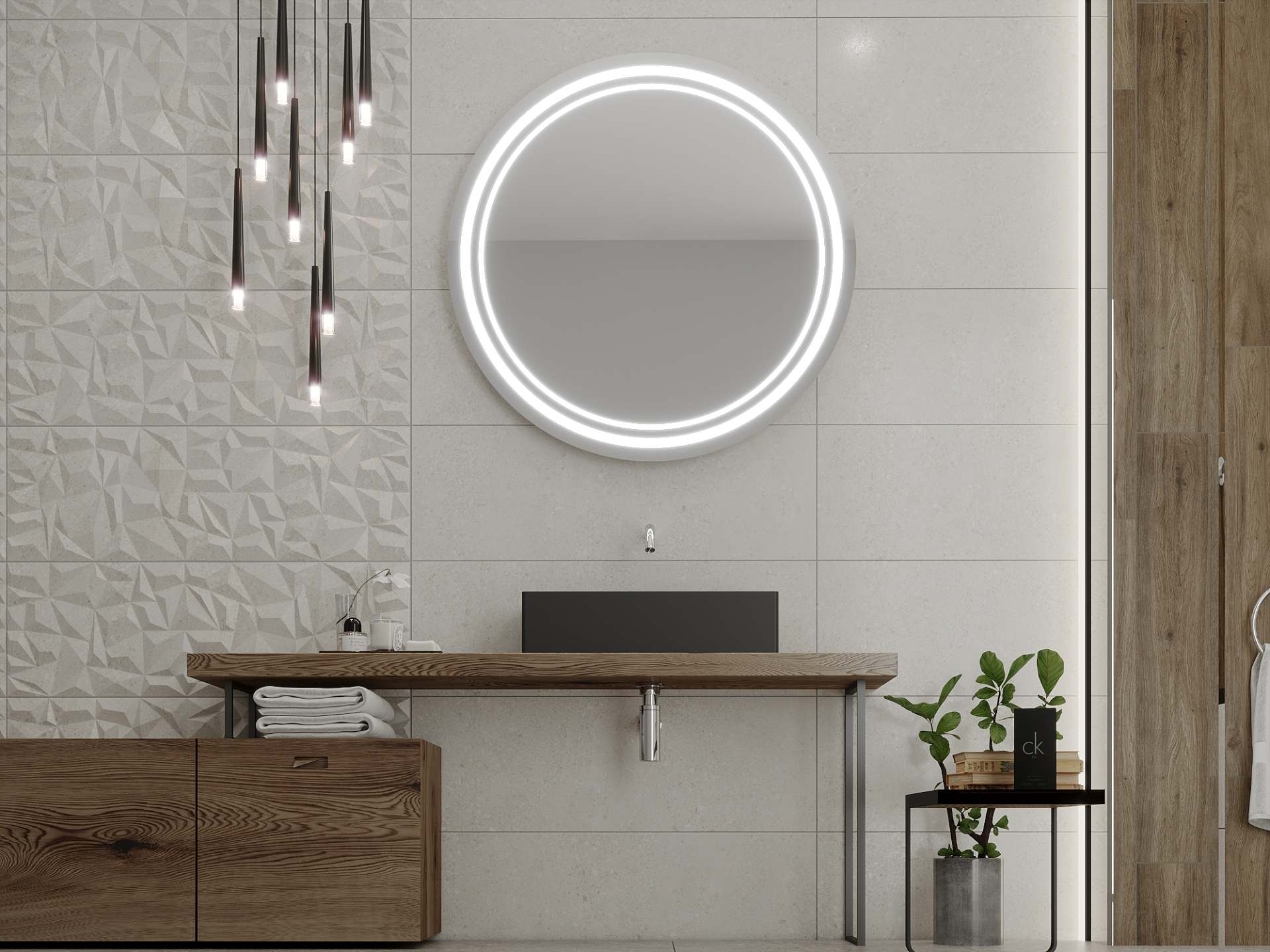 Okroglo ogledalo z LED osvetlitvijo C5 premium