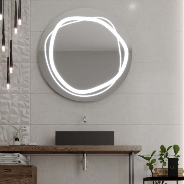 Okroglo ogledalo z LED osvetlitvijo C9 premium