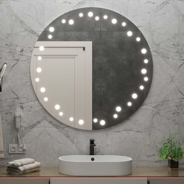 Okroglo ogledalo z LED osvetlitvijo C10 premium