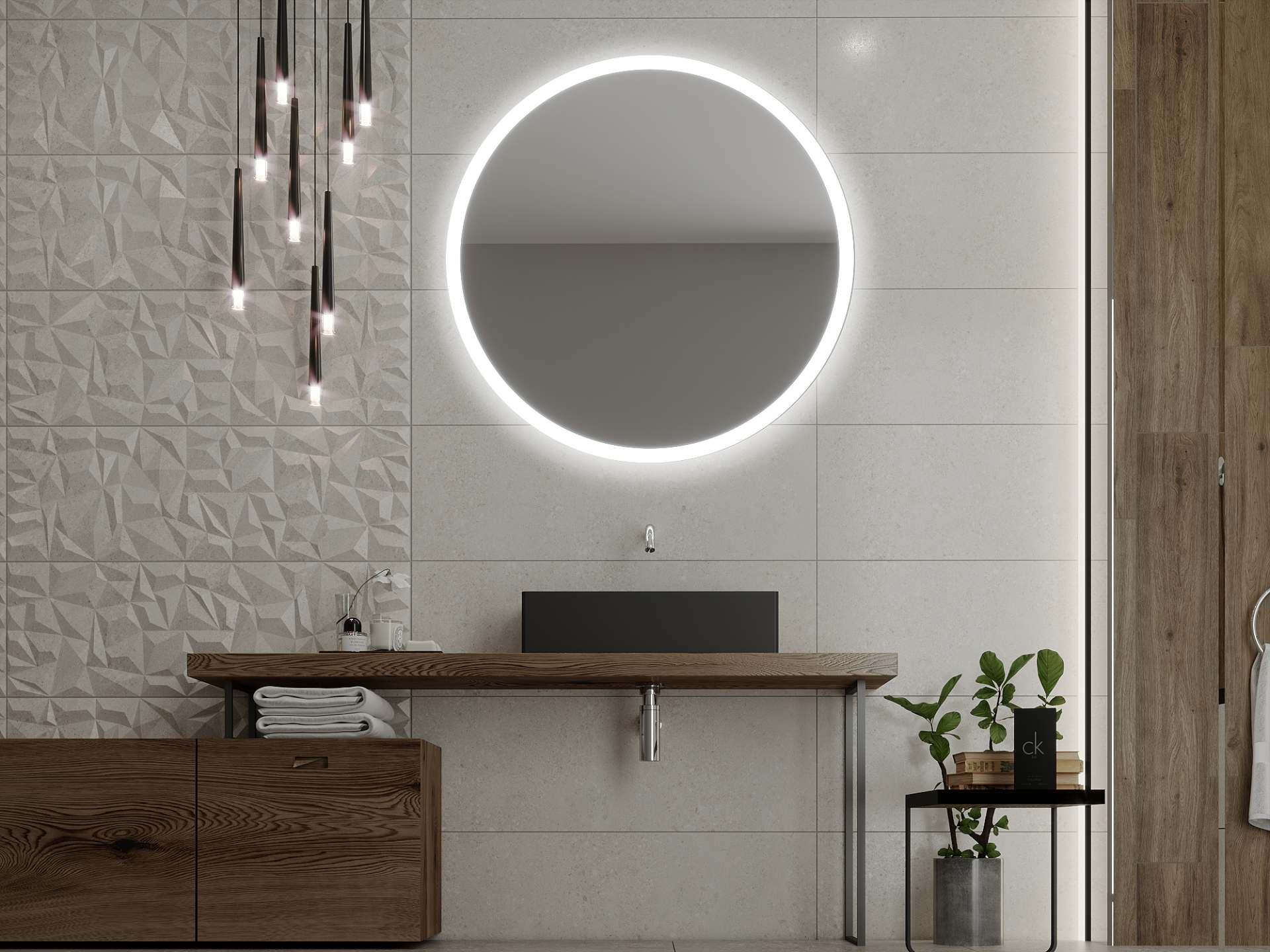 Okroglo ogledalo z LED osvetlitvijo C1