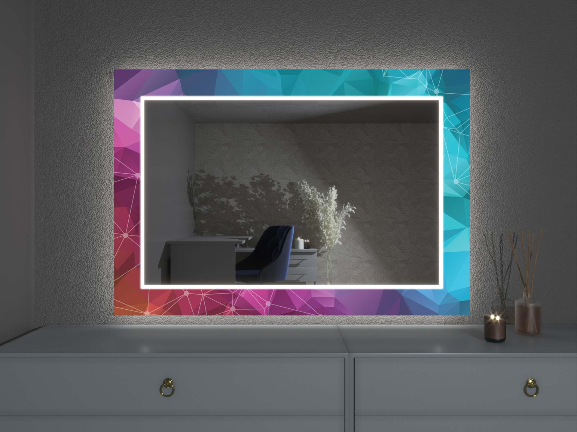 LED ogledalo z dekorjem D4