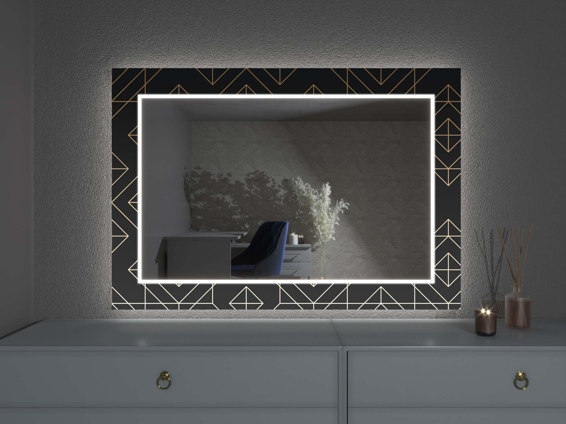 LED ogledalo z dekorjem D10