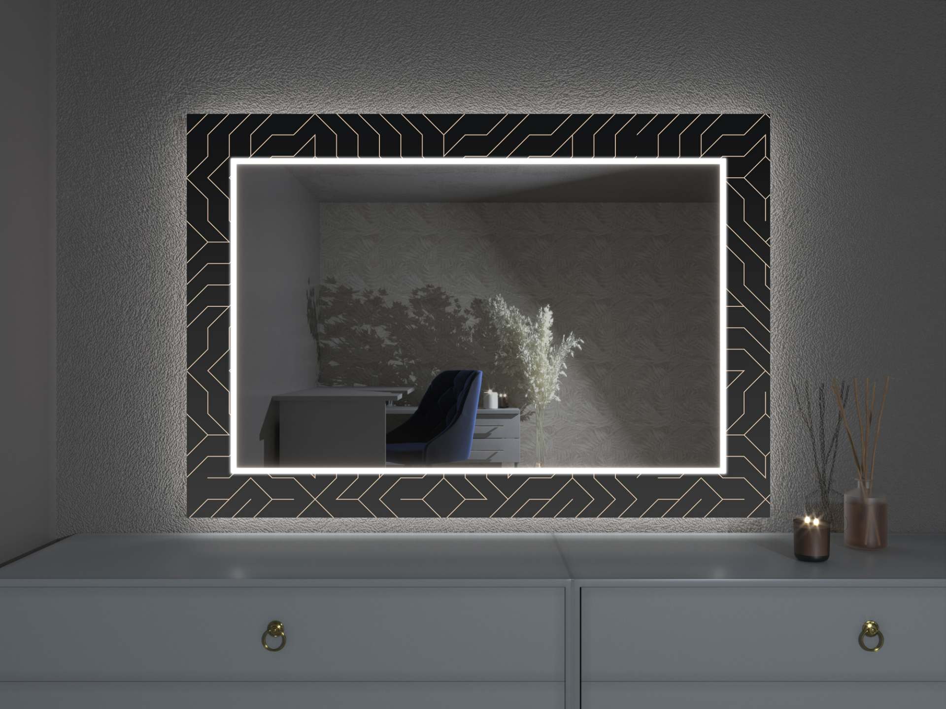 LED ogledalo z dekorjem D11
