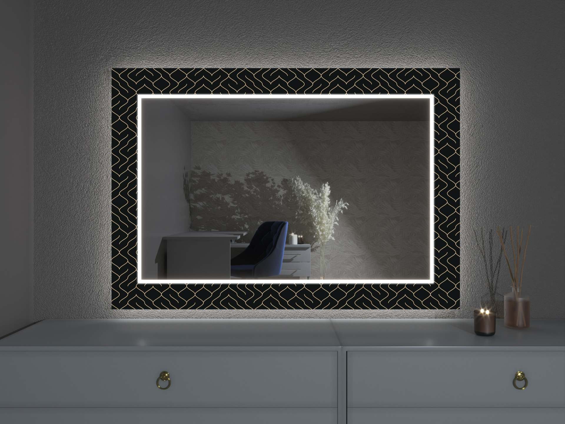 LED ogledalo z dekorjem D13