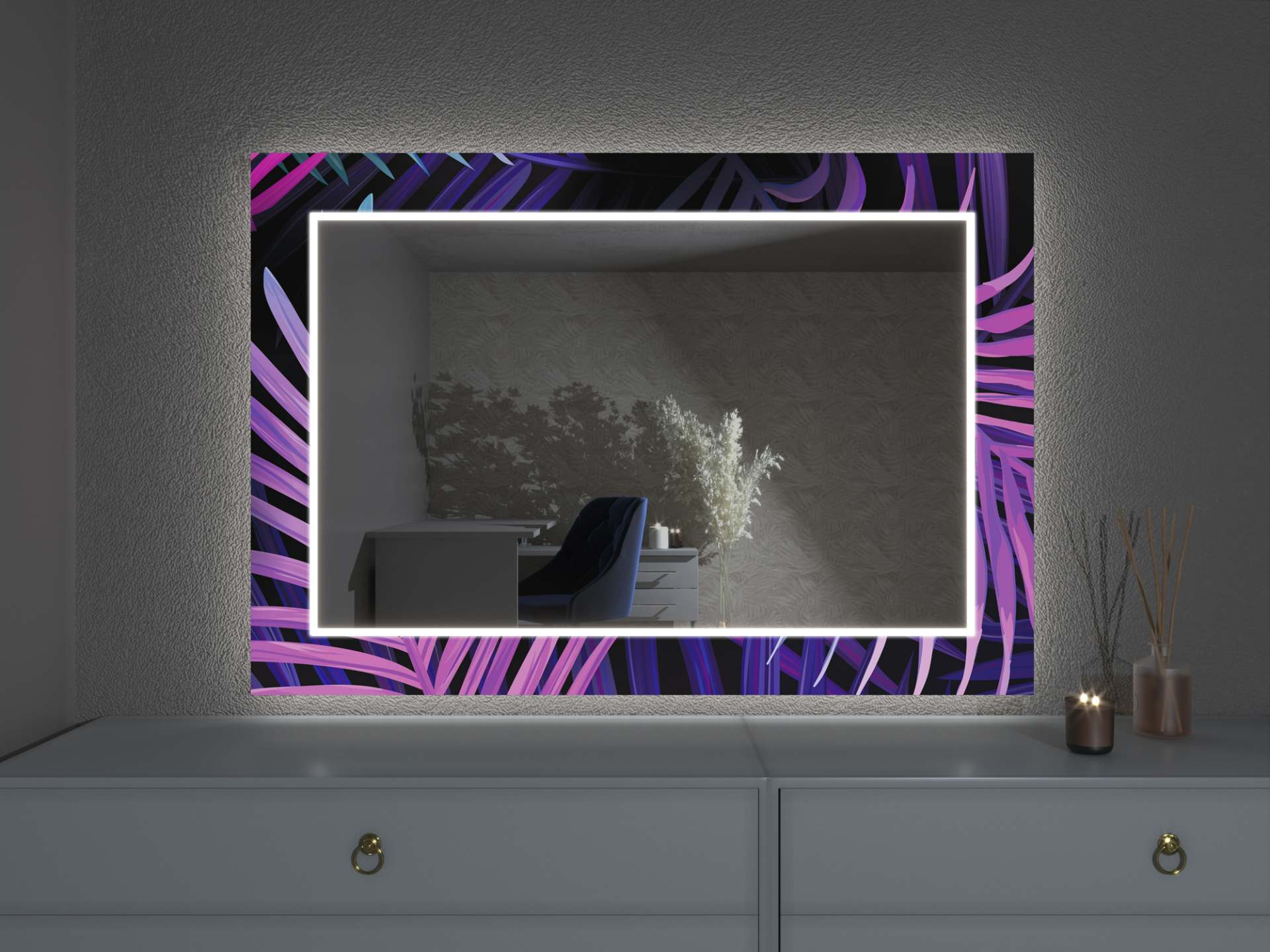 LED ogledalo z dekorjem D18