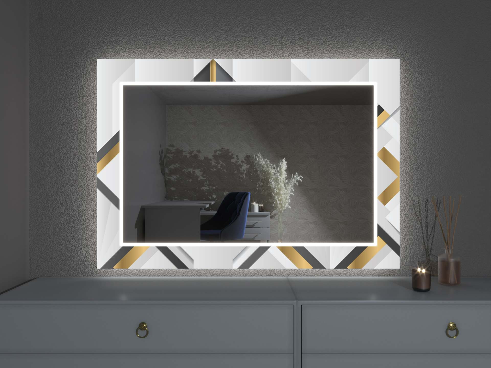 LED ogledalo z dekorjem D20